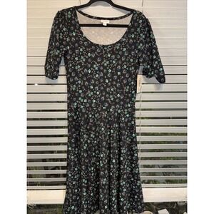 LuLaRoe Nicole Dress Size Medium Floral Roses  A-Line dress NWT